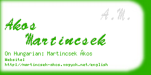 akos martincsek business card